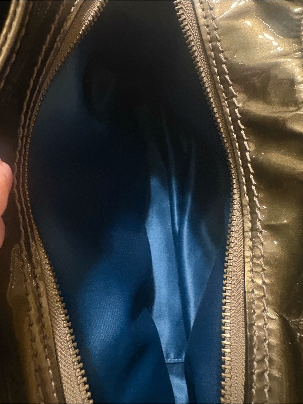 Coach Patent Shoulder Bag in Olive Green - Picture 5 of 8